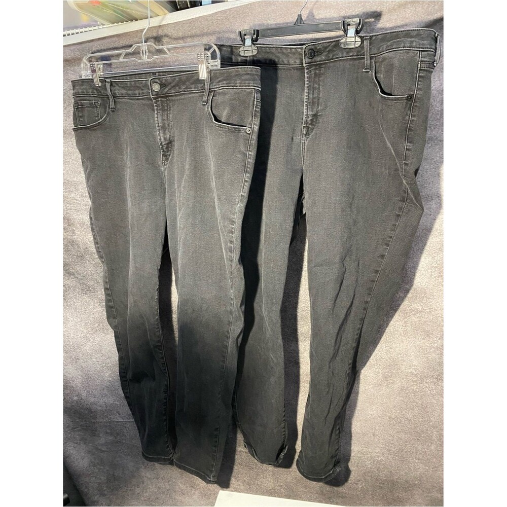 2 Pack Women's Washed Faded Black High Rise Skinny Jeans Stretch Denim Size 18